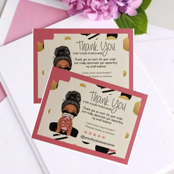hobbeesboutique Other - Thank You Card with feminine Design